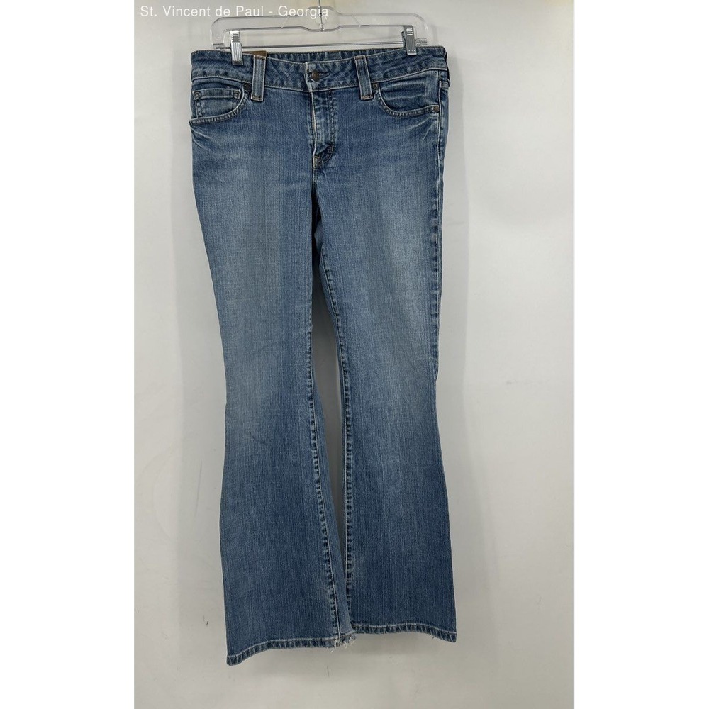 Gap 1969 Curvy Flare Jeans Bootcut Women's 8 Y2K Blue‎ Distressed